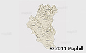 Shaded Relief 3D Map of Tuyen Quang, single color outside