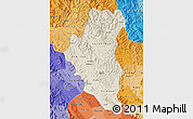 Shaded Relief Map of Tuyen Quang, political shades outside
