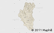 Shaded Relief Map of Tuyen Quang, single color outside