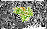 Physical 3D Map of Na Hang, darken, desaturated