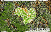 Physical 3D Map of Na Hang, darken