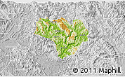 Physical 3D Map of Na Hang, lighten, desaturated