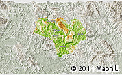 Physical 3D Map of Na Hang, lighten, semi-desaturated