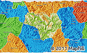 Physical 3D Map of Na Hang, political outside