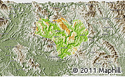 Physical 3D Map of Na Hang, semi-desaturated