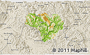 Physical 3D Map of Na Hang, shaded relief outside