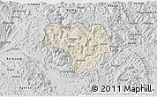Shaded Relief 3D Map of Na Hang, desaturated