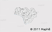 Silver Style 3D Map of Na Hang, single color outside