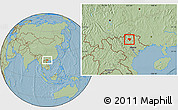 Savanna Style Location Map of Na Hang, hill shading