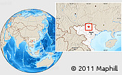 Shaded Relief Location Map of Na Hang, highlighted country