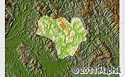Physical Map of Na Hang, darken