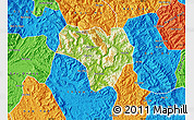 Physical Map of Na Hang, political outside