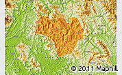Political Map of Na Hang, physical outside