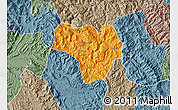 Political Map of Na Hang, semi-desaturated