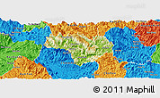 Physical Panoramic Map of Na Hang, political outside