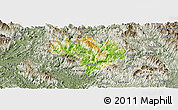 Physical Panoramic Map of Na Hang, semi-desaturated