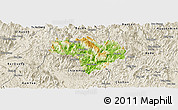 Physical Panoramic Map of Na Hang, shaded relief outside