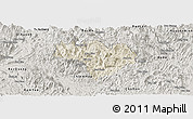 Shaded Relief Panoramic Map of Na Hang, semi-desaturated