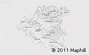 Silver Style Panoramic Map of Tuyen Quang, single color outside