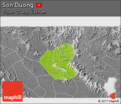 Physical 3D Map of Son Duong, desaturated