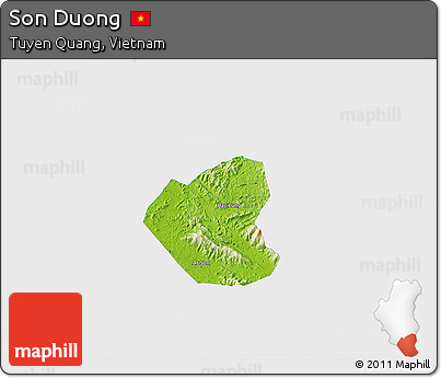 Physical 3D Map of Son Duong, single color outside
