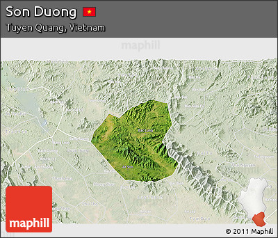 Satellite 3D Map of Son Duong, lighten