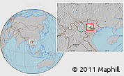 Gray Location Map of Son Duong, highlighted parent region, hill shading