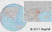 Gray Location Map of Son Duong, hill shading