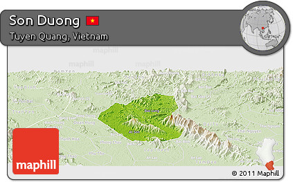 Physical Panoramic Map of Son Duong, lighten