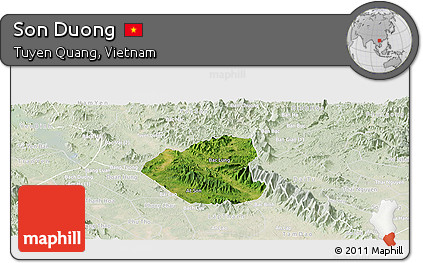 Satellite Panoramic Map of Son Duong, lighten