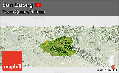 Satellite Panoramic Map of Son Duong, lighten