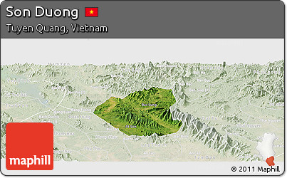 Satellite Panoramic Map of Son Duong, lighten