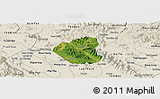 Satellite Panoramic Map of Son Duong, shaded relief outside