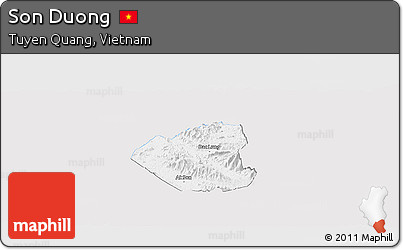 Silver Style Panoramic Map of Son Duong, single color outside