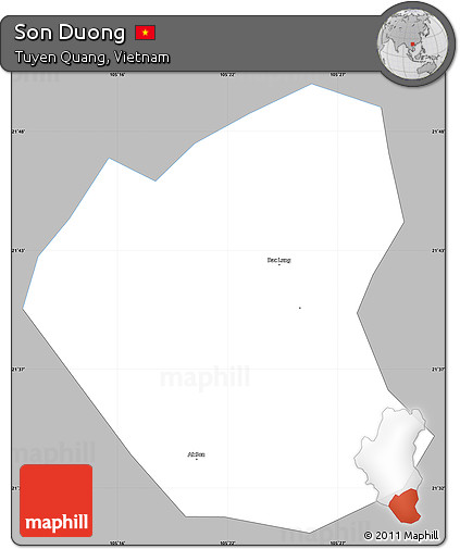 Gray Simple Map of Son Duong, single color outside