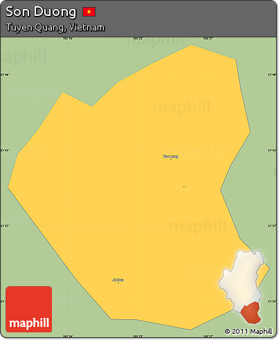 Savanna Style Simple Map of Son Duong, single color outside