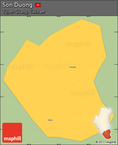 Savanna Style Simple Map of Son Duong, single color outside