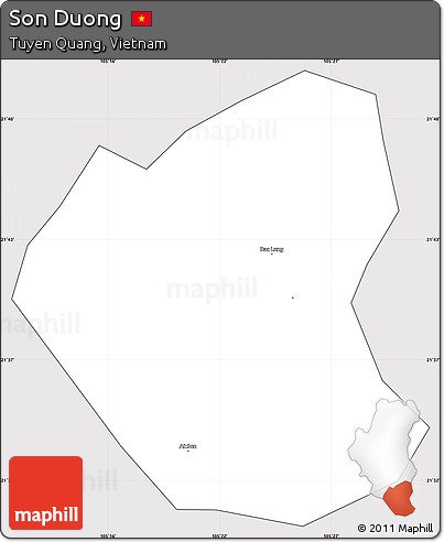 Silver Style Simple Map of Son Duong, cropped outside
