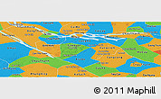 Political Panoramic Map of Vinh Long