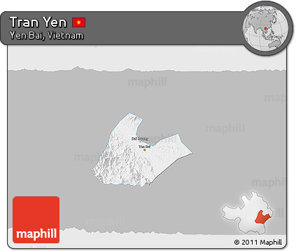 Gray 3D Map of Tran Yen, single color outside