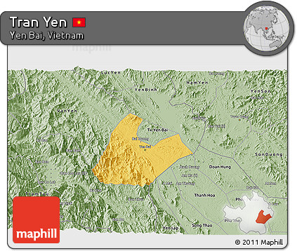 Savanna Style 3D Map of Tran Yen