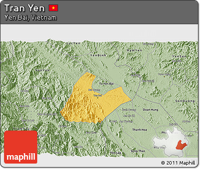 Savanna Style 3D Map of Tran Yen