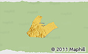 Savanna Style 3D Map of Tran Yen, single color outside