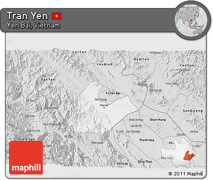 Silver Style 3D Map of Tran Yen