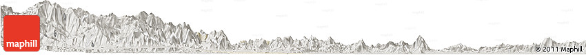 Shaded Relief Horizon Map of Tran Yen, semi-desaturated