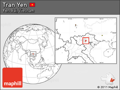 Blank Location Map of Tran Yen, highlighted parent region