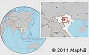 Gray Location Map of Tran Yen, highlighted country, highlighted parent region