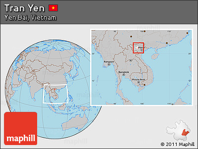Gray Location Map of Tran Yen, highlighted parent region, within the entire country
