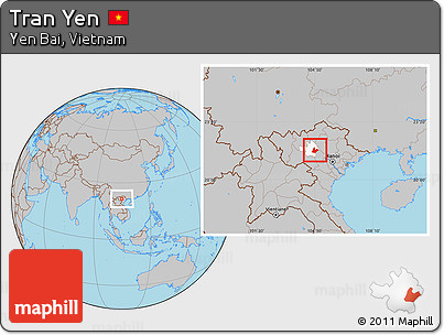 Gray Location Map of Tran Yen, highlighted parent region