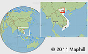 Savanna Style Location Map of Tran Yen, highlighted country, highlighted parent region, within the entire country